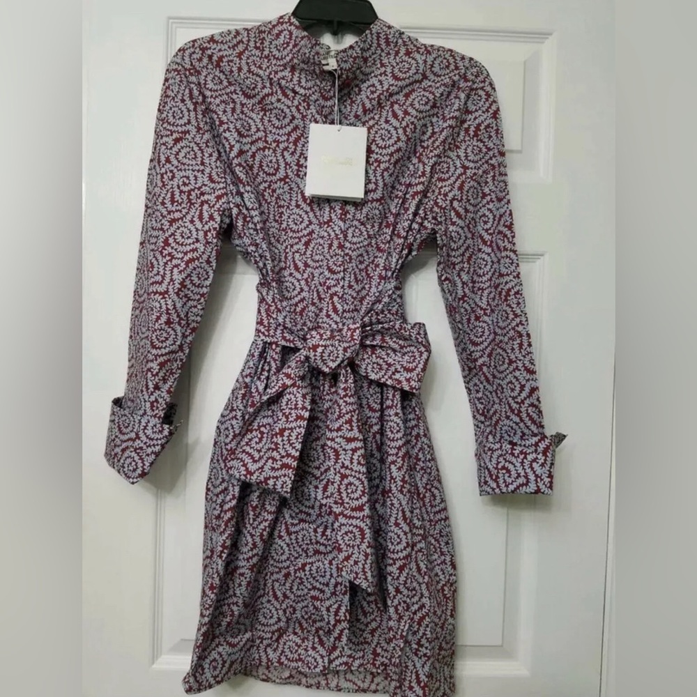 DVF PRITA mock neck button down shirt dress